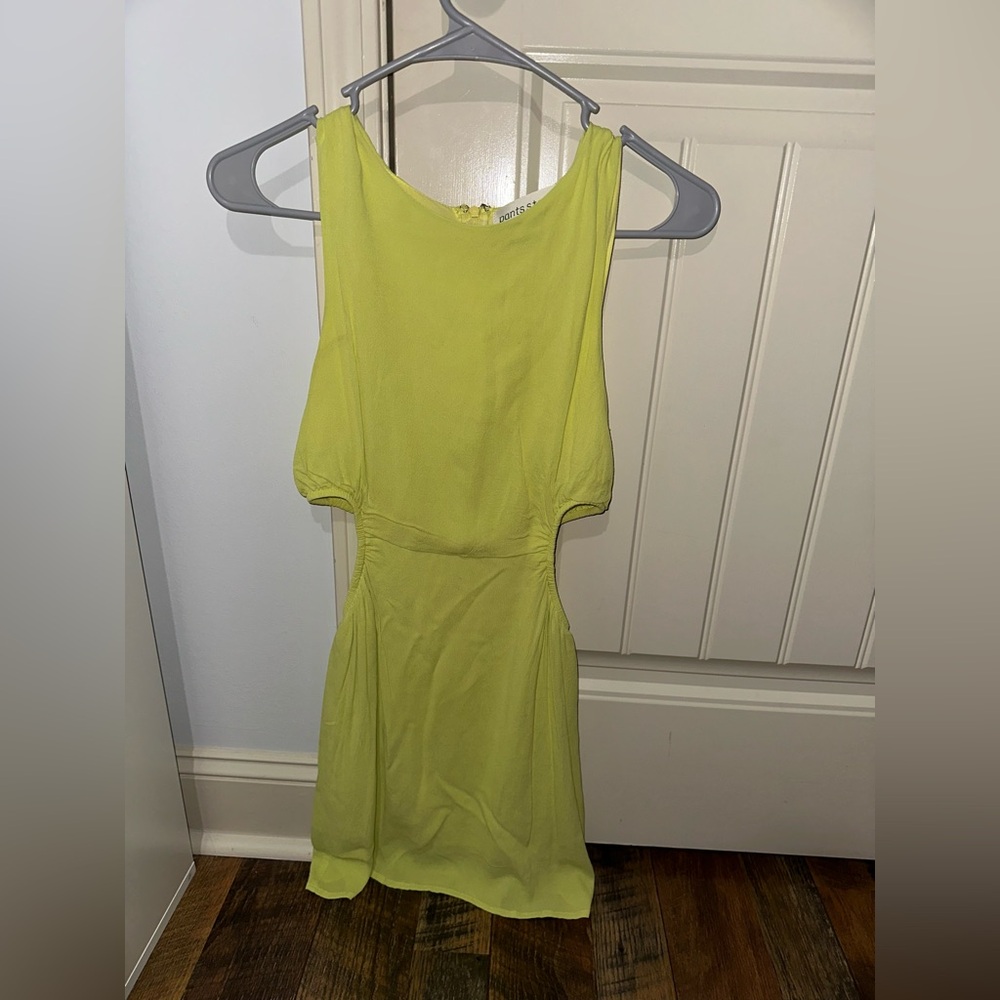 Lime Sleeveless Dress with side cutouts
